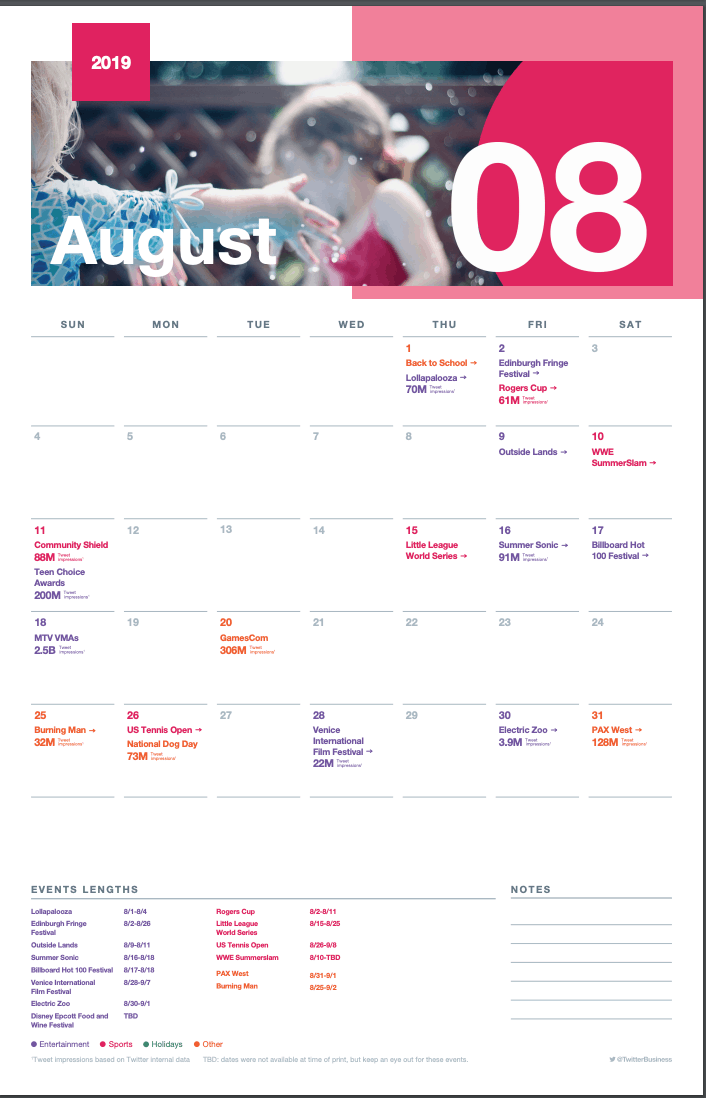 Twitter Marketing Calendar - Screenshot